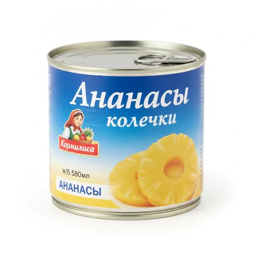 Ананасы колечки "Кормилица" ж/б 580мл