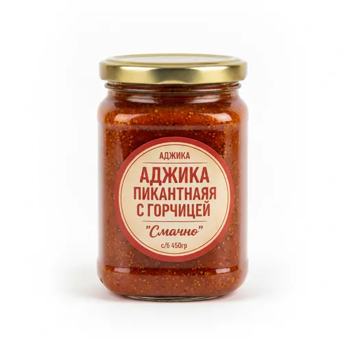 Аджика пикантная с горчицей "Смачно" с/б 450гр